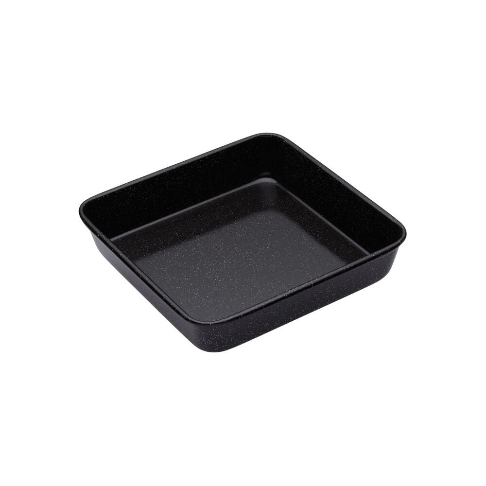 2x Mastercraft Pro Vitreous 23cm Enamel Square Baking Pan - Black