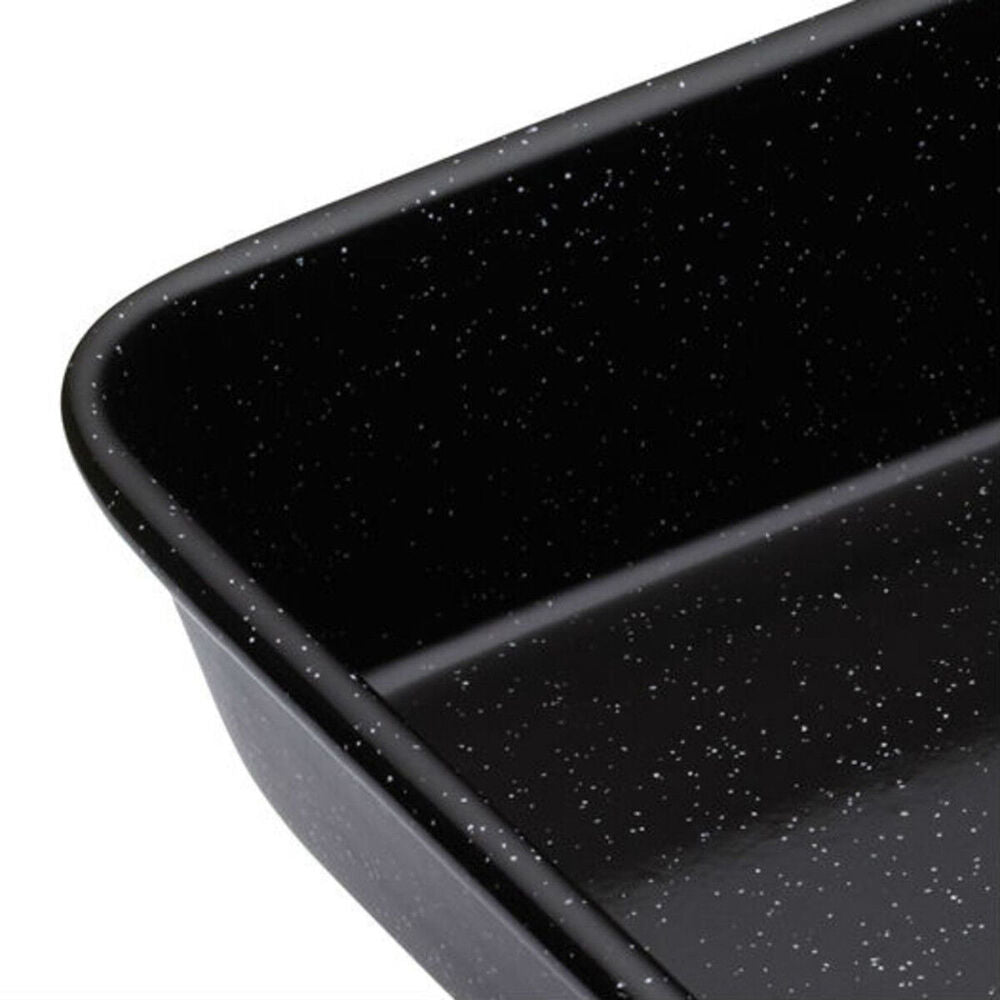 2x Mastercraft Pro Vitreous 23cm Enamel Square Baking Pan - Black