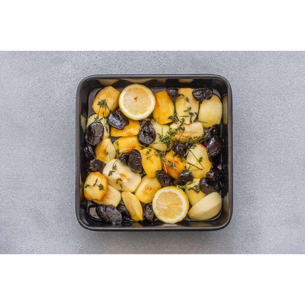 2x Mastercraft Pro Vitreous 23cm Enamel Square Baking Pan - Black