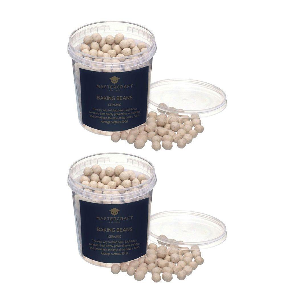 2x Mastercraft 500g Ceramic Baking Beans Pie Weights In Tub