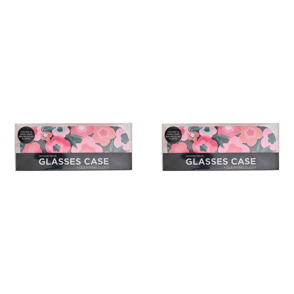 2PK Annabel Trends Glasses Case/Cloth Combo 15cx6cm - Midnight Blooms