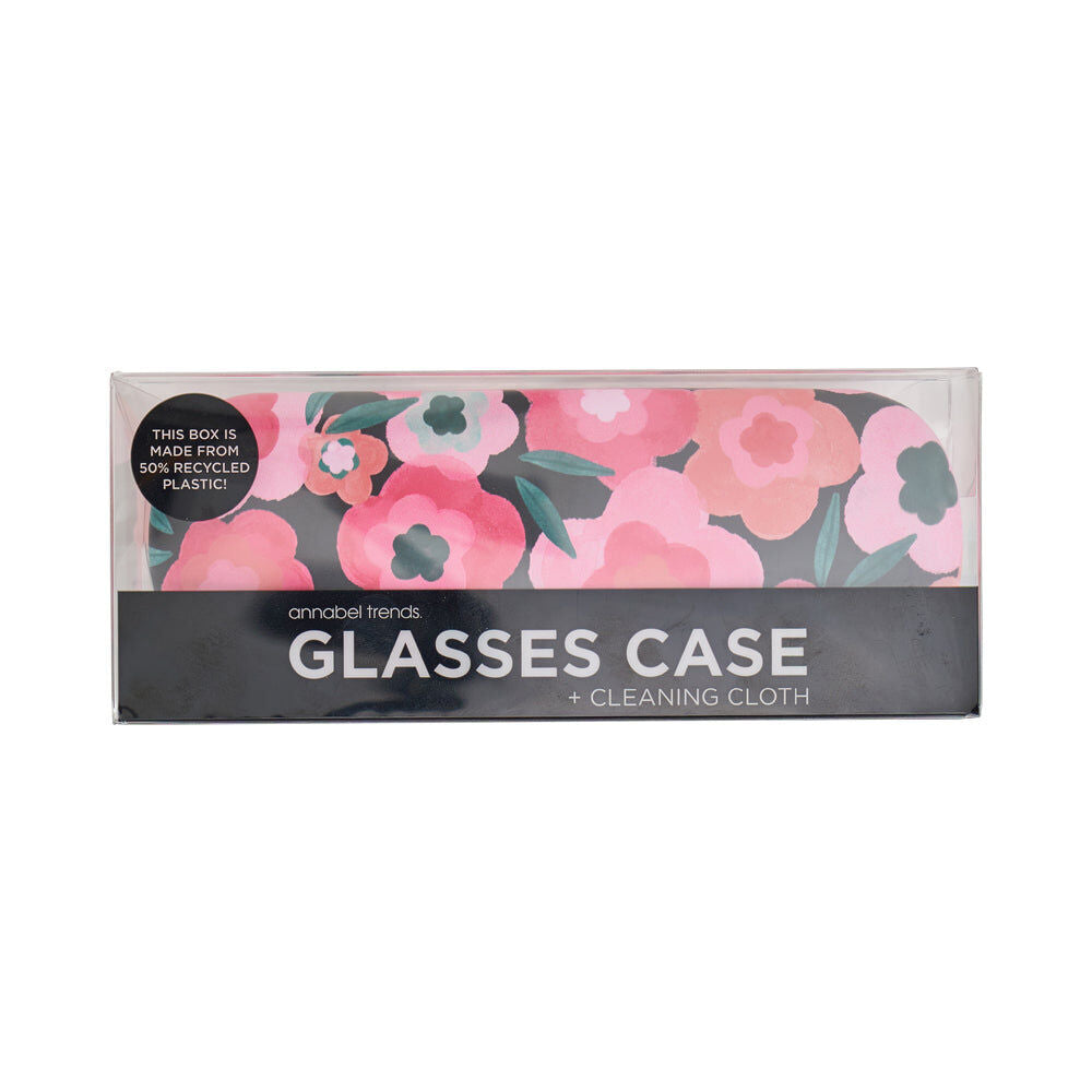 2PK Annabel Trends Glasses Case/Cloth Combo 15cx6cm - Midnight Blooms