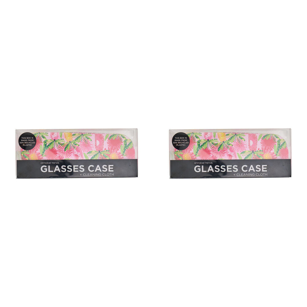 2PK Annabel Trends Glasses Case/Cloth Combo 15cx6cm - Pink Banksia