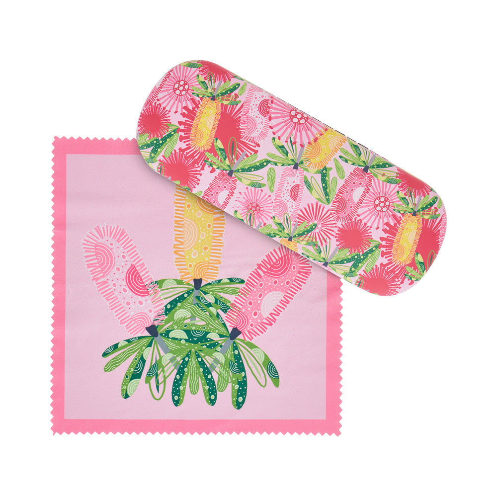 2PK Annabel Trends Glasses Case/Cloth Combo 15cx6cm - Pink Banksia