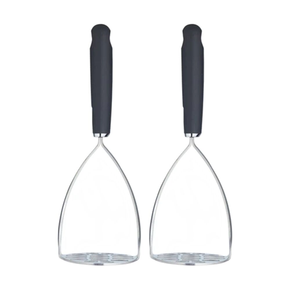 2PK MasterCraft Soft Grip Stainless Steel Potato Masher Comfortable Kitchen Ut