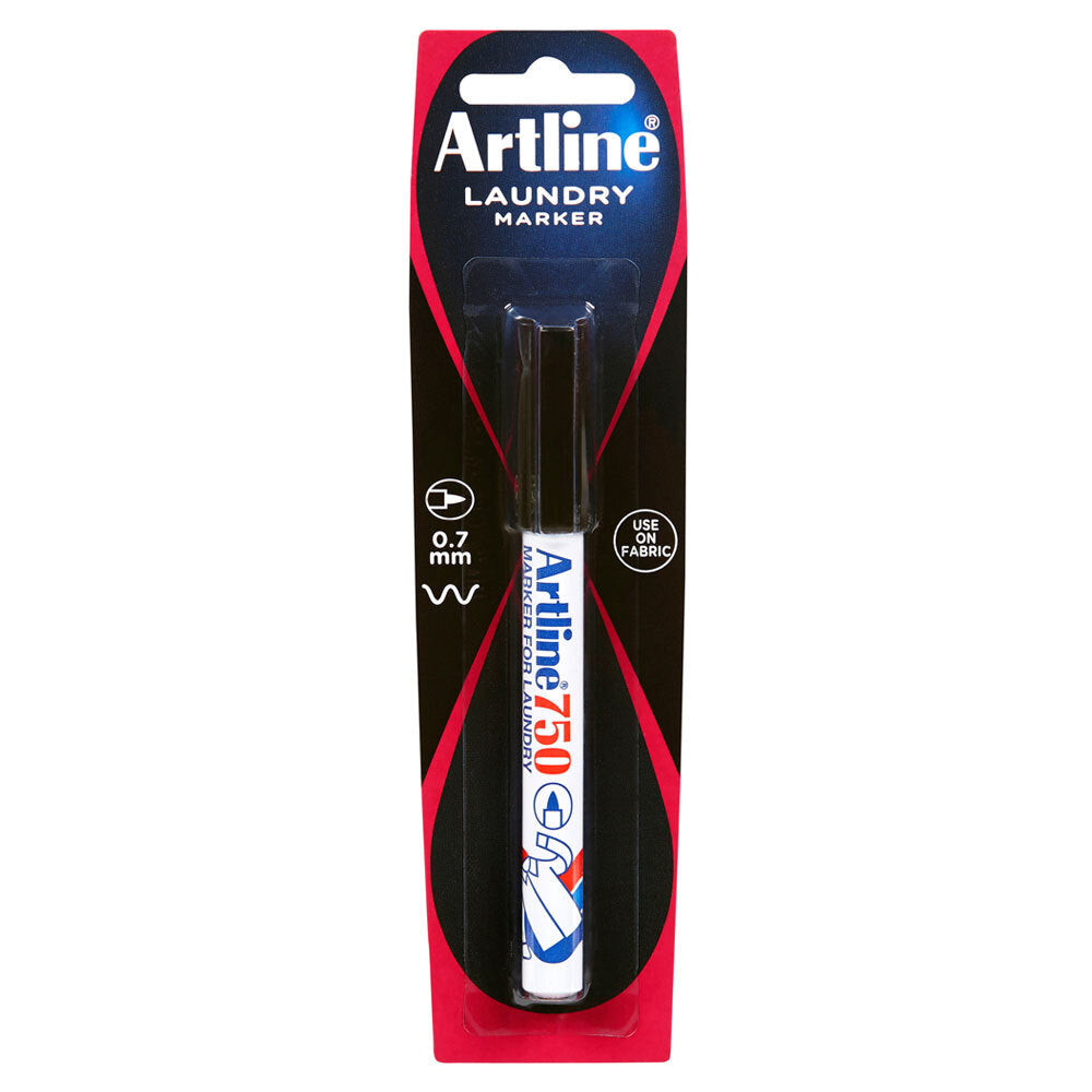4PK Artline 0.7mm Laundry Marker - Black
