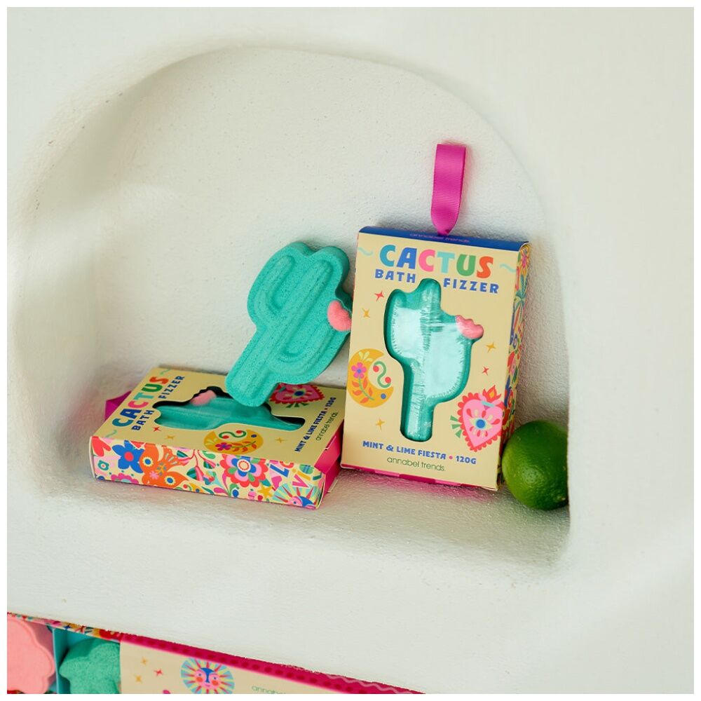 3PK Annabel Trends 120g Mint & Lime Scented Bath Fizzer 3y+ Cactus Shaped