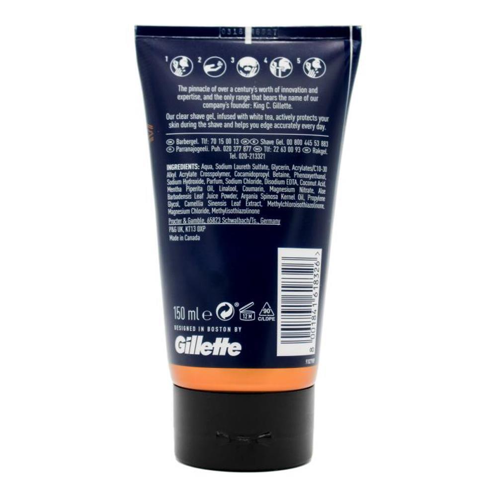 6PK King. C. Gillette Mens Transparent Shave Gel 150ml