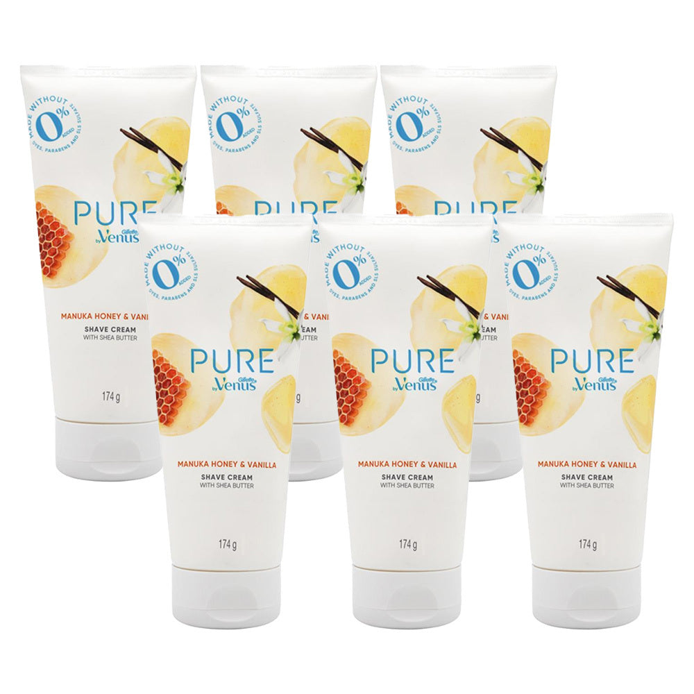 6PK Gillette Venus Pure Manuka Honey & Vanilla Shaving Cream 174g