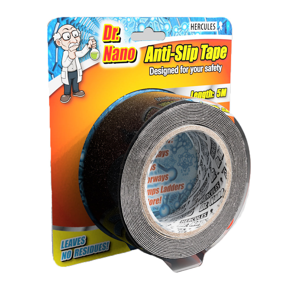6PK Hercules Dr. Nano Anti Slip Tape Black 50mm x 5m