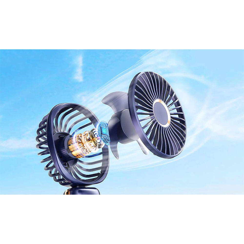 2PK Koolmaxx 3 in 1 Rechargable Ultra Adjustable Fan Blue