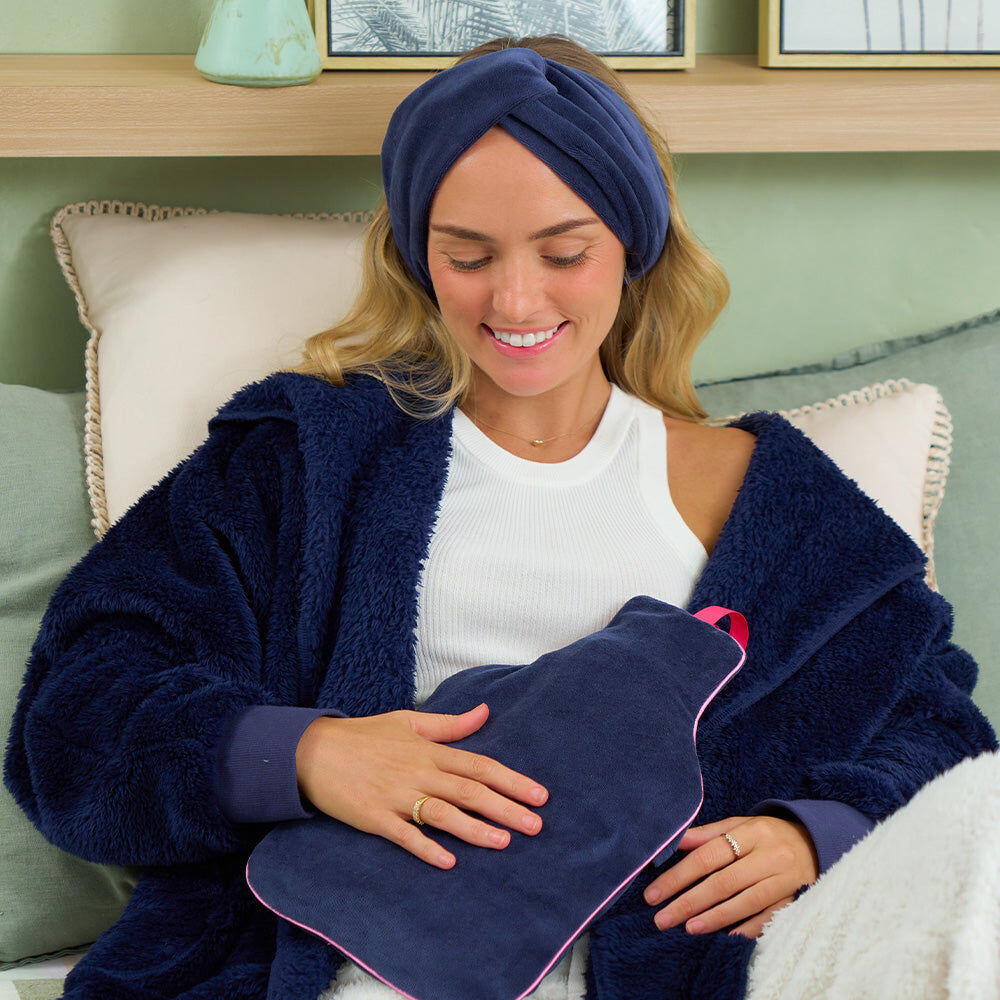 Annabel Trends Cosy Luxe Velvet Hot Water Bottle Cover 37cm Meadow Green