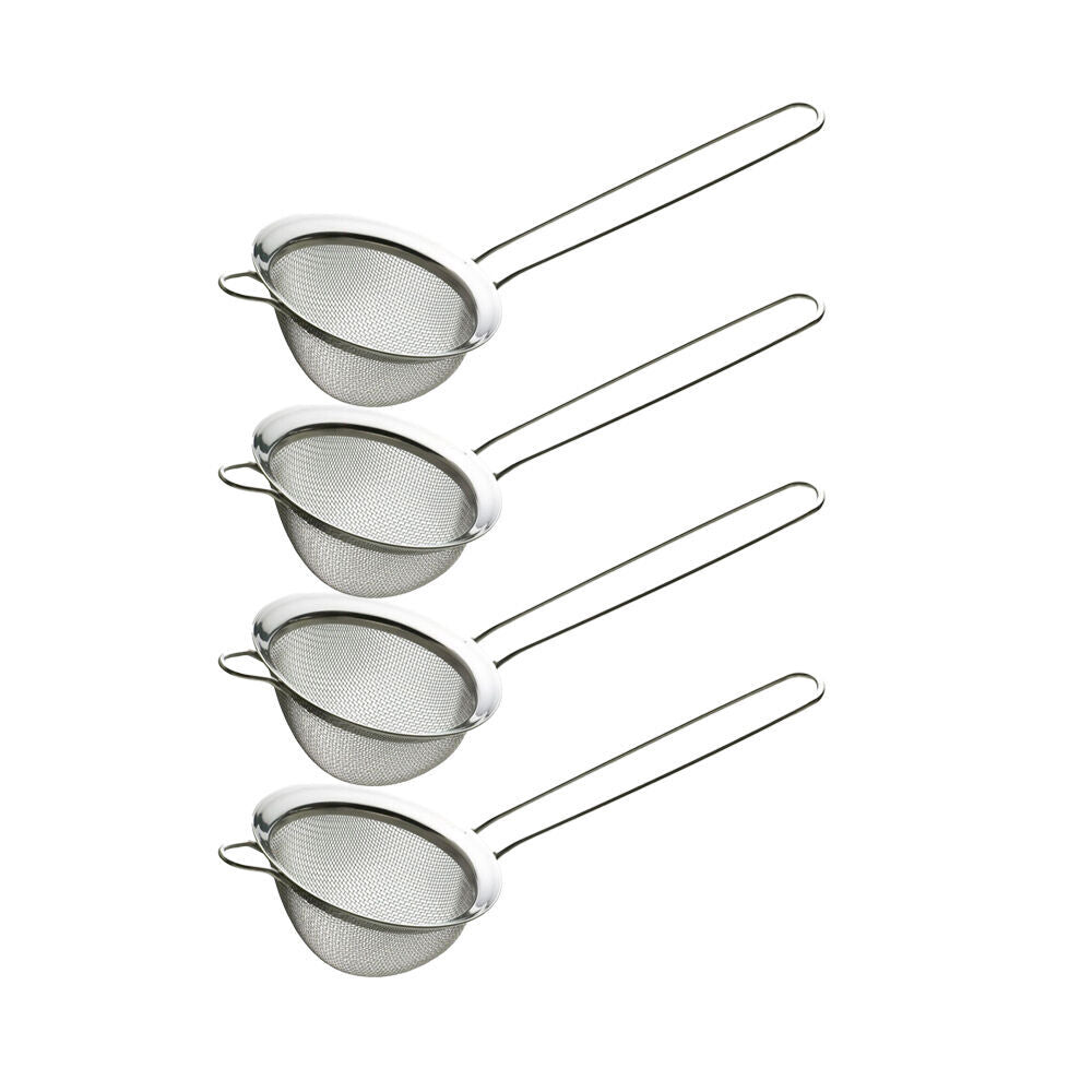 4x La Cafetiere 22cm Long Handled Stainless Steel Tea Strainer - Silver