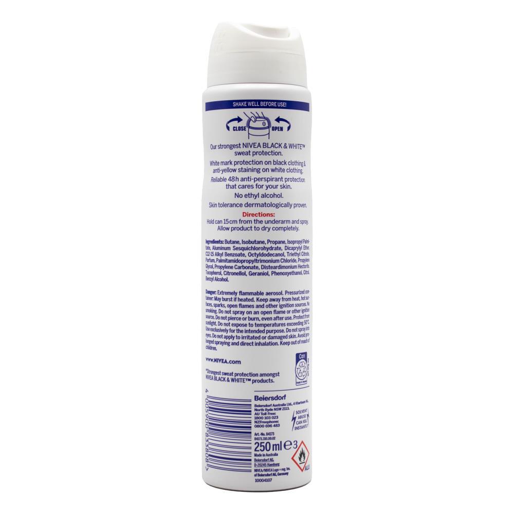 6PK Nivea 250ml Antiperspirant Deodorant Max Protection - Black & White