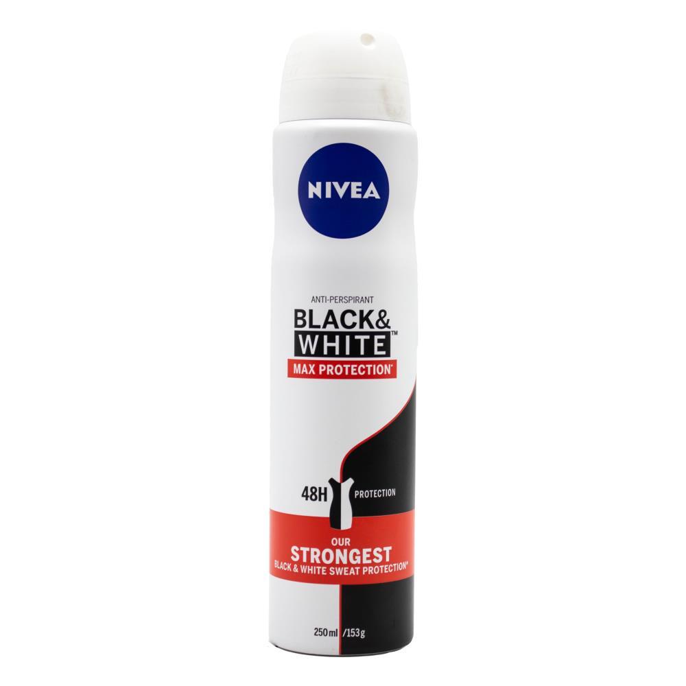 6PK Nivea 250ml Antiperspirant Deodorant Max Protection - Black & White