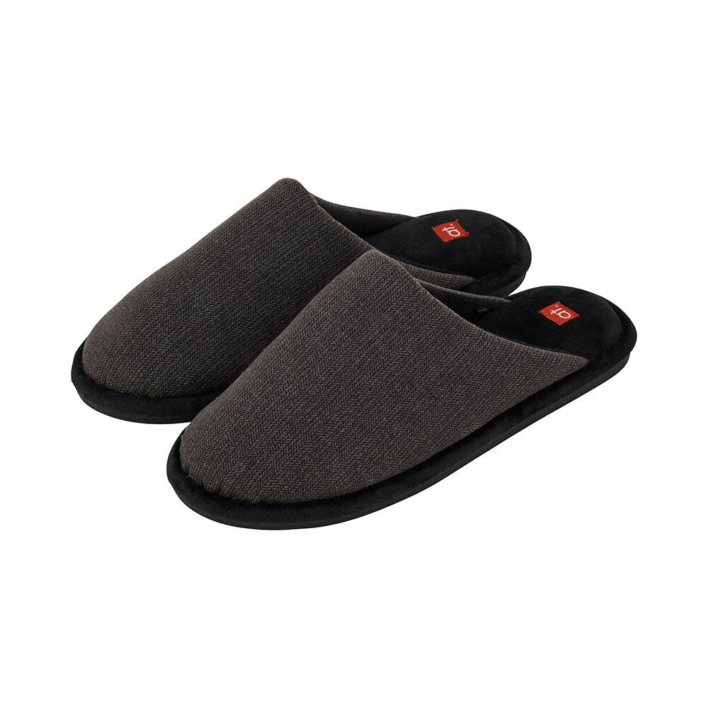 Annabel Trends Men's Slippers Charcoal Cosy Sherpa Footwear