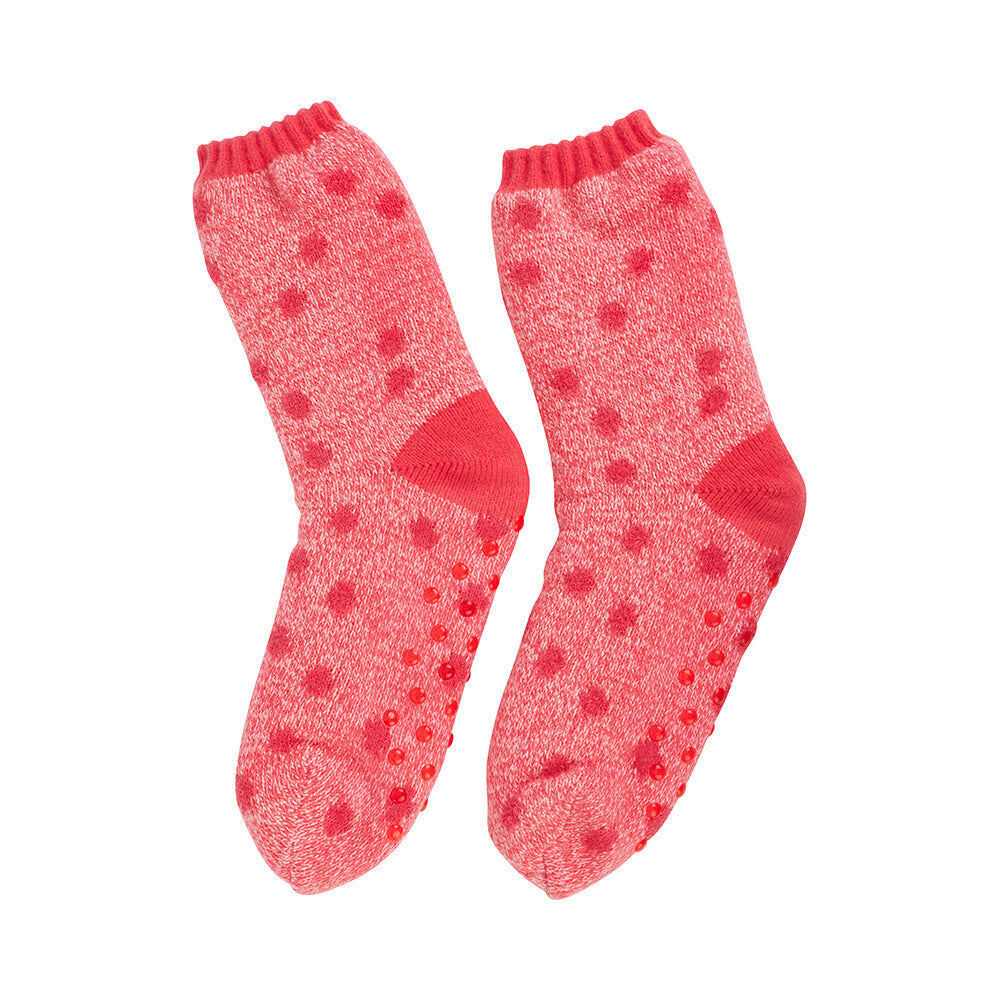 3PK Annabel Trends Spotty Lounge Night Time Comfort Socks One Size - Melon