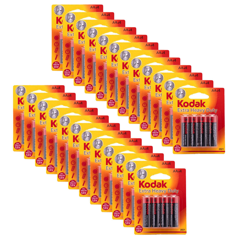 24x 4pc Kodak Extra Heavy Duty AA Battery 1.5V Zinc Chloride
