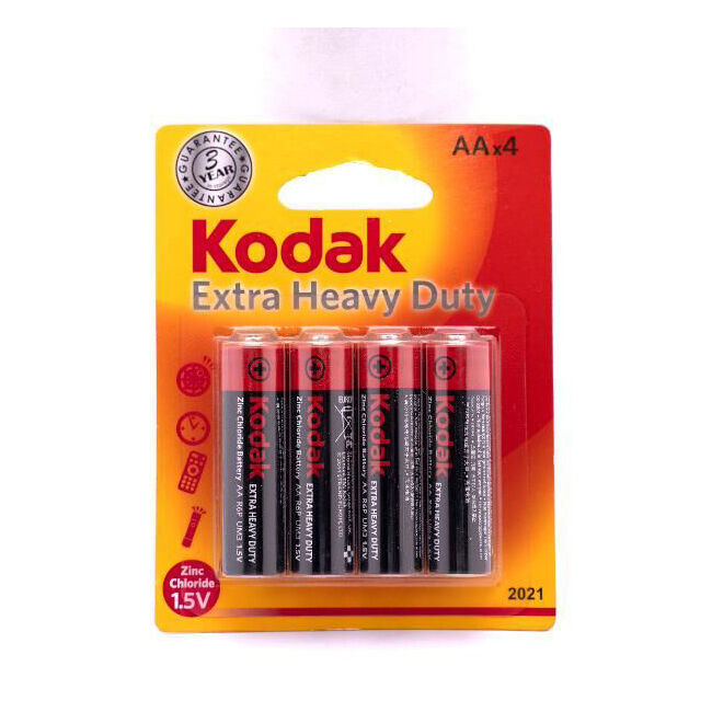 24x 4pc Kodak Extra Heavy Duty AA Battery 1.5V Zinc Chloride