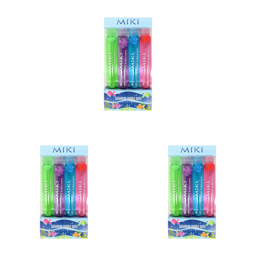 3x 4pc Miki Aquarium Bubble Bath Vials For Bubbles and Fun - 3y+