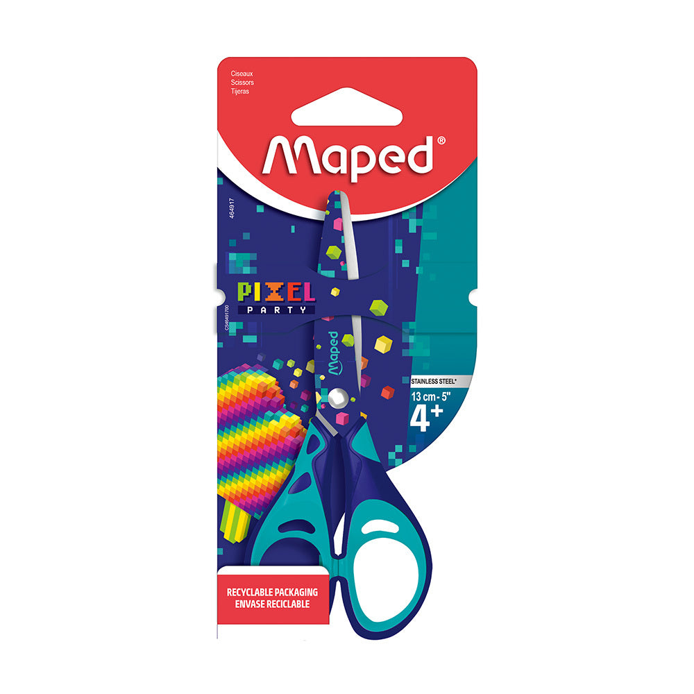 6PK Maped Pixel Party Soft Finger Loop Comfortable Scissors 13cm