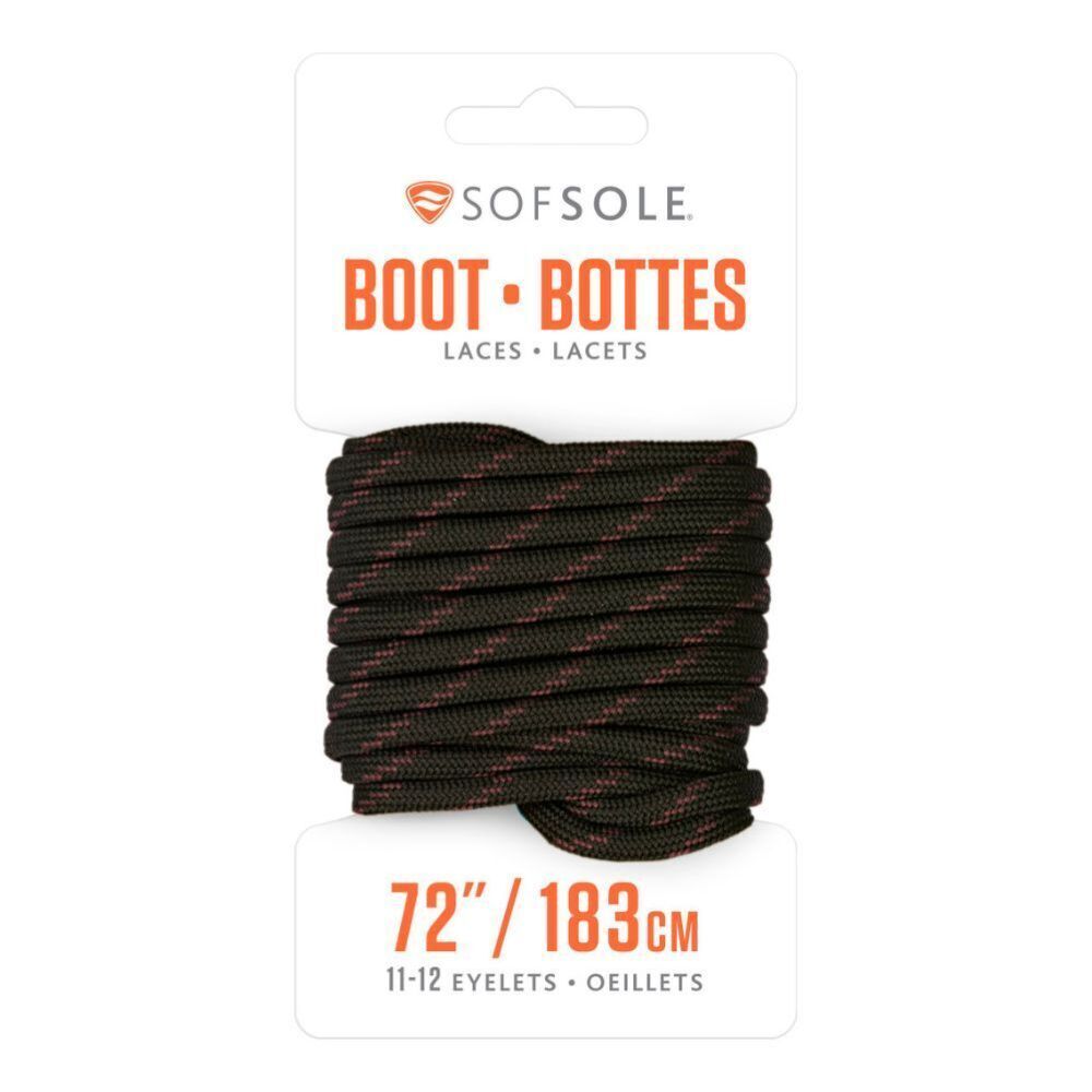 3PK Sof Sole 72in Waxed Work/Casual Boots Laces - Black/Tan