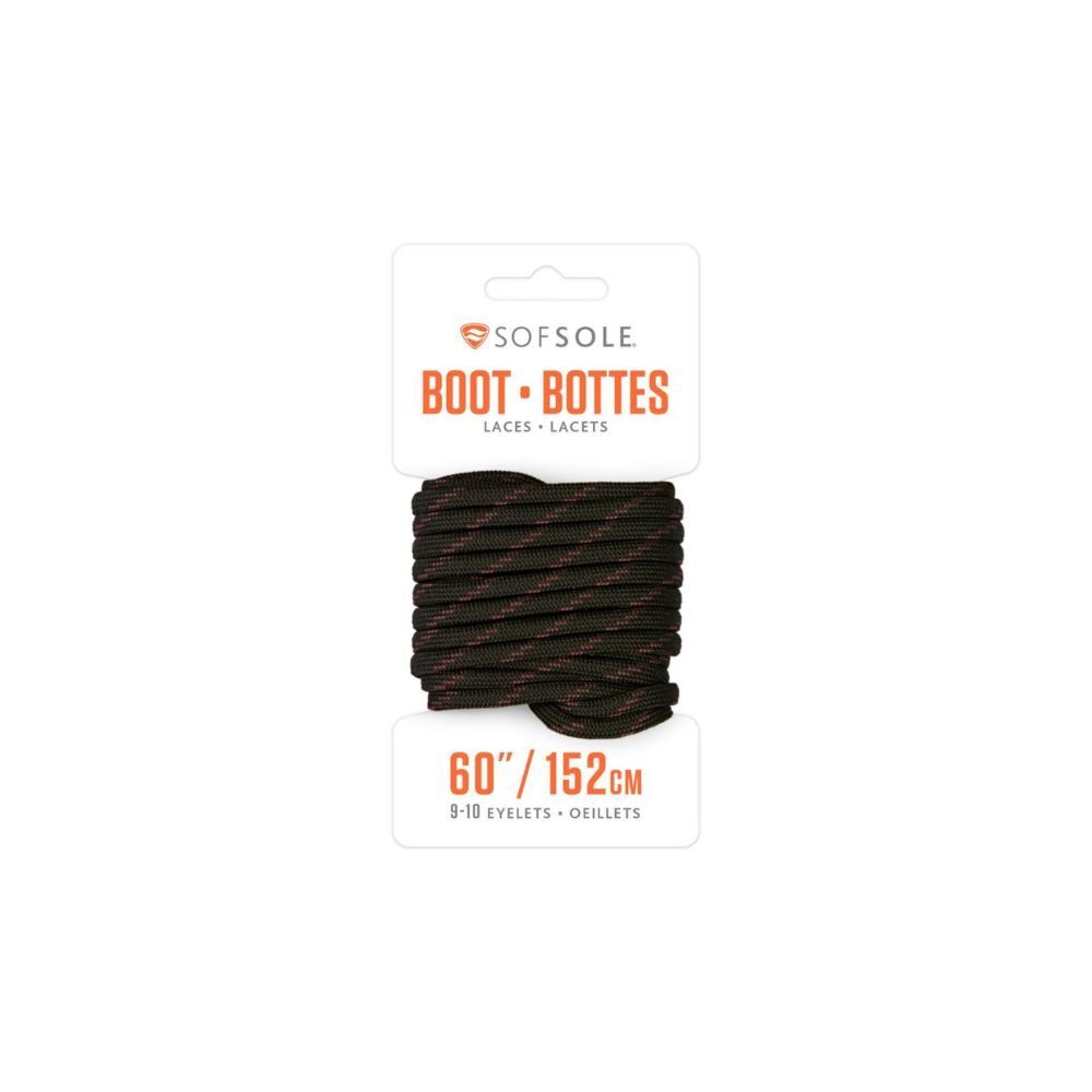 3PK Sof Sole 60in Waxed Work/Casual Boots Laces - Black/Tan