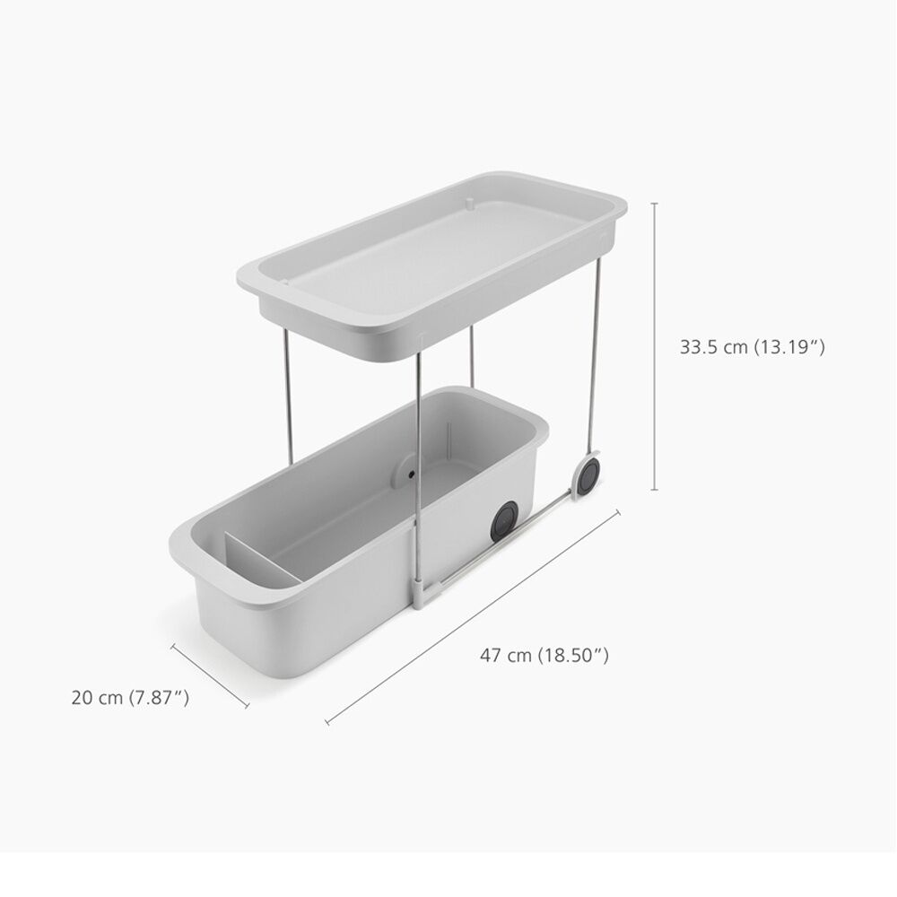2PK Joseph Joseph CupboardStore 2-Tier Caddy Cupboard Storage Organiser Stone