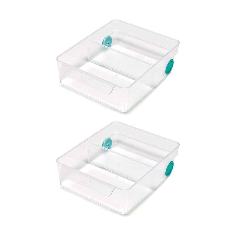 2PK Joseph Joseph FridgeStore Extra Large Fridge Storage Caddy On Wheels Clear