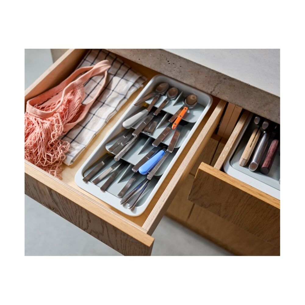 2PK Joseph Joseph DrawerStore Tiered Cutlery Kitchen Storage Large Stone