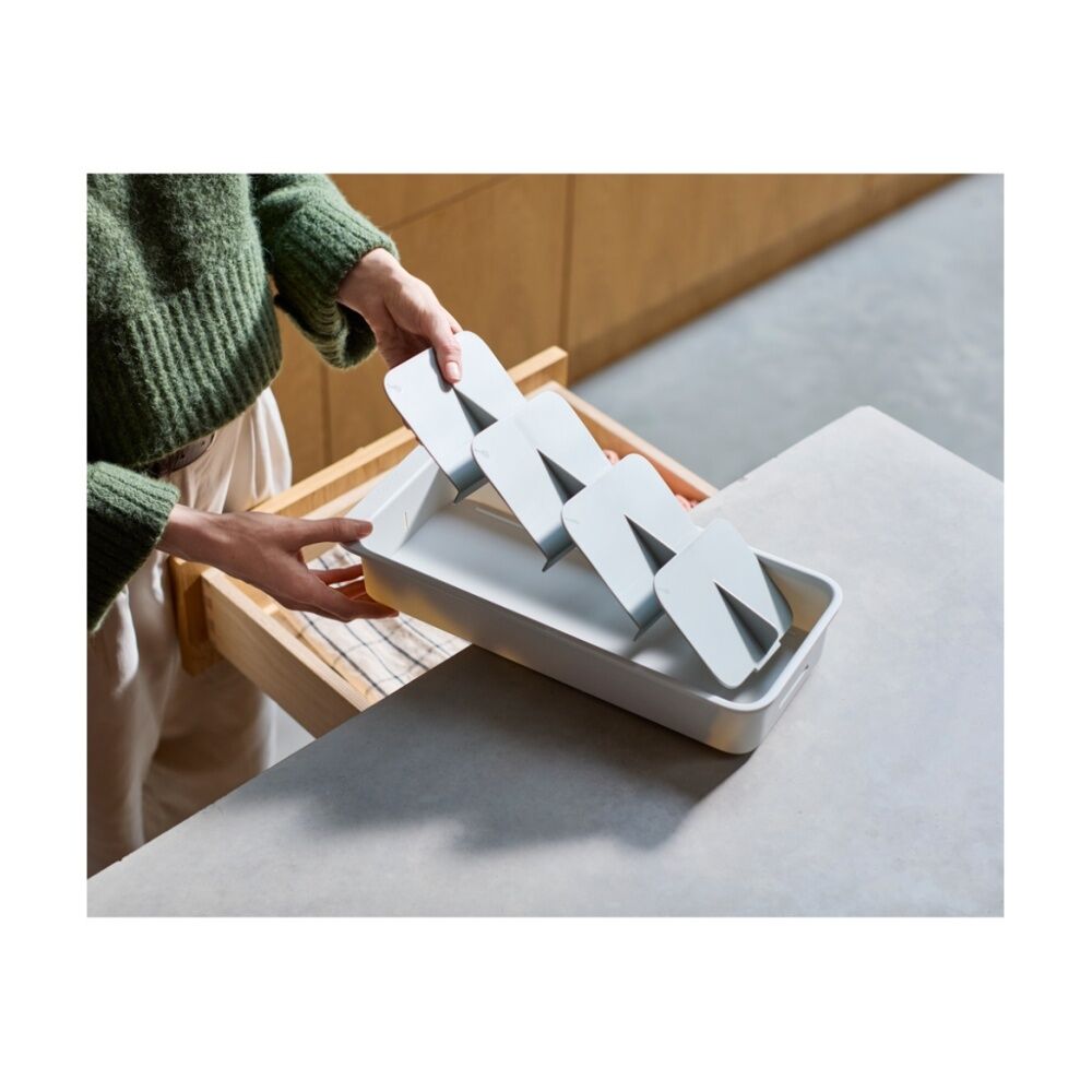 2PK Joseph Joseph DrawerStore Tiered Cutlery Kitchen Storage Large Stone