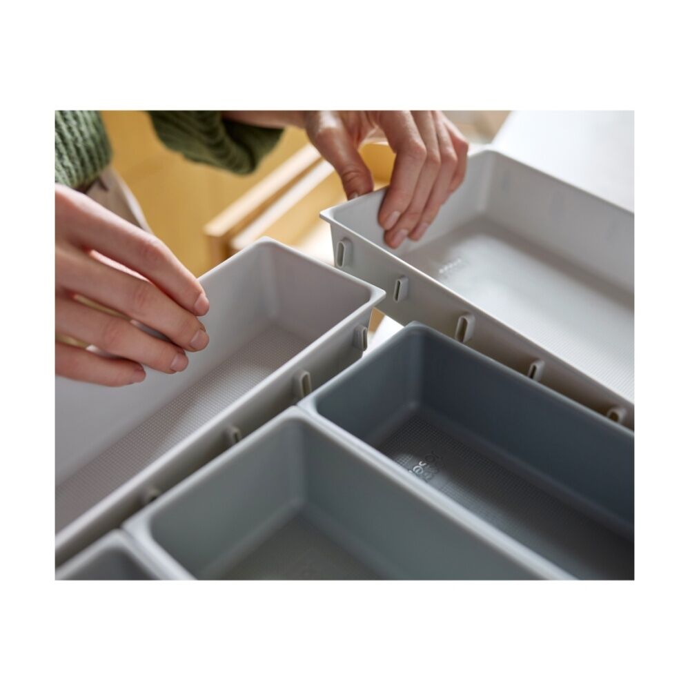 2x 10pc Joseph Joseph Blox Drawer Organiser Set Modular Storage Light Stone