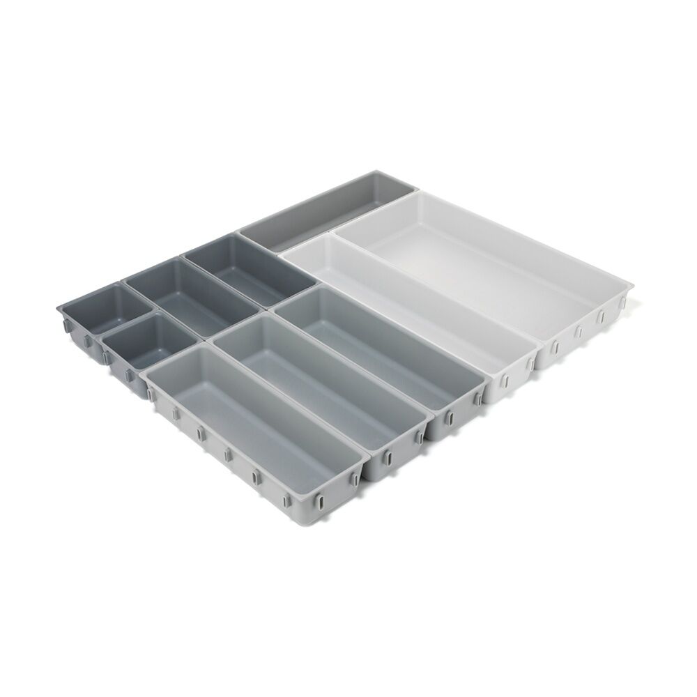 2x 10pc Joseph Joseph Blox Drawer Organiser Set Modular Storage Light Stone