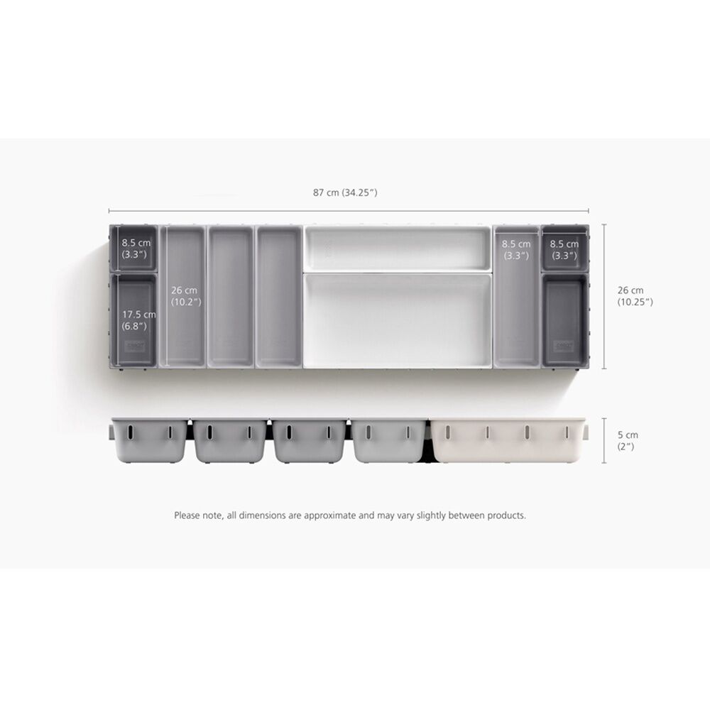 2x 10pc Joseph Joseph Blox Drawer Organiser Set Modular Storage Light Stone