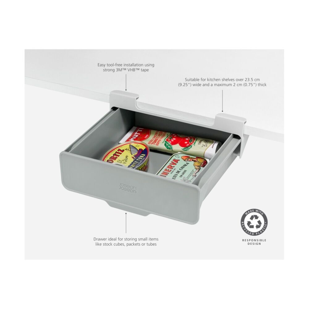 2PK Joseph Joseph CupboardStore Under-Shelf Drawer Kitchen Storage Organiser