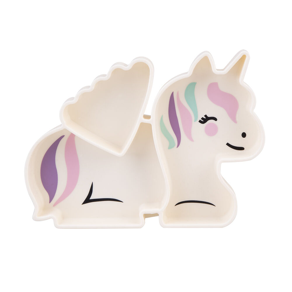 Melii Luxe Childrens Animal-Printed Round Silicone Suction Plate Unicorn 6m+