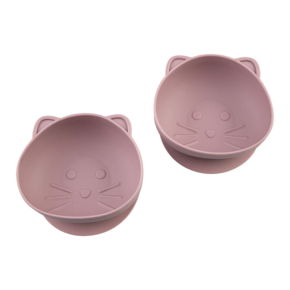 2x 2pc Melii Luxe Childrens Animal Silicone Suction Bowls Set Unicorn 6m+