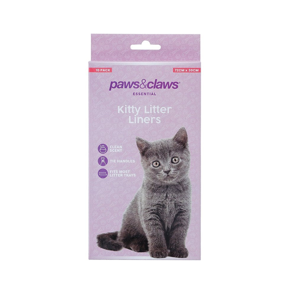 3x 10PK Paws & Claws Kitty Litter Liners 72x30cm