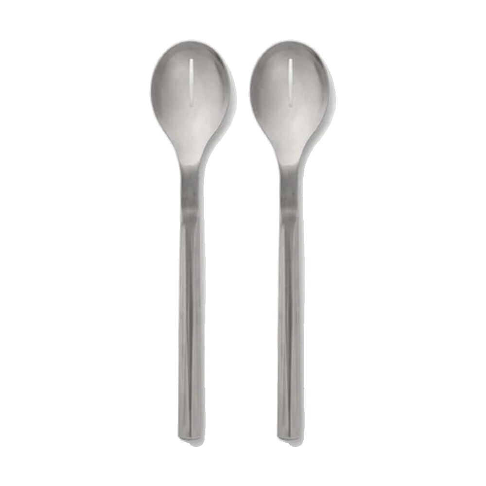 2PK Chef'n Stainless Steel Slotted Spoon Patterned Handle Heat Resistant
