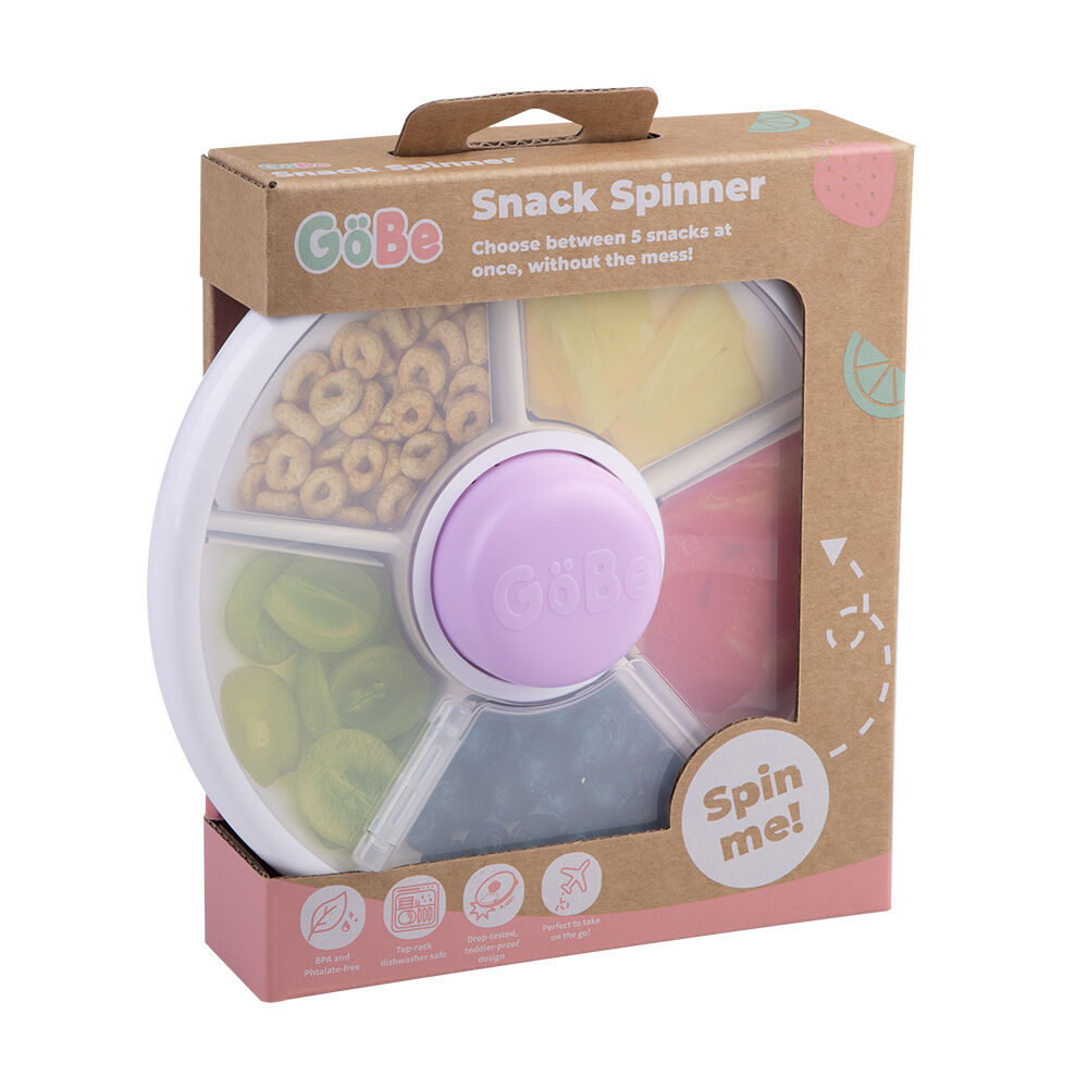 GoBe Original Round Snack Spinner Food Storage Container 16.5cm Purple 3y+