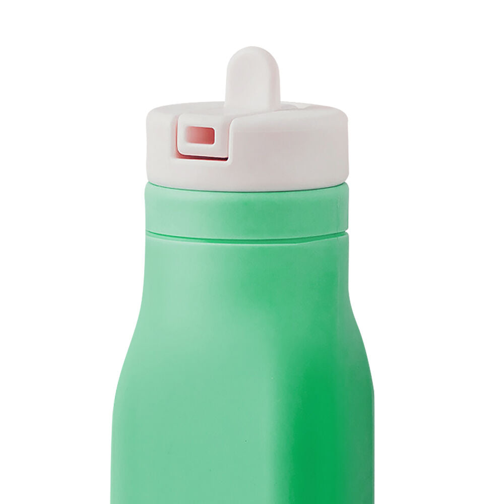 Omie Omiebottle Silicone Drink Bottle w/ Flip and Sip Straw 250ml Green