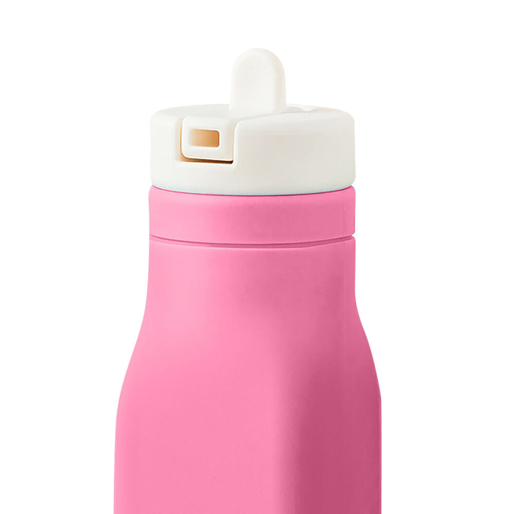 Omie Omiebottle Silicone Drink Bottle w/ Flip and Sip Straw 250ml Pink