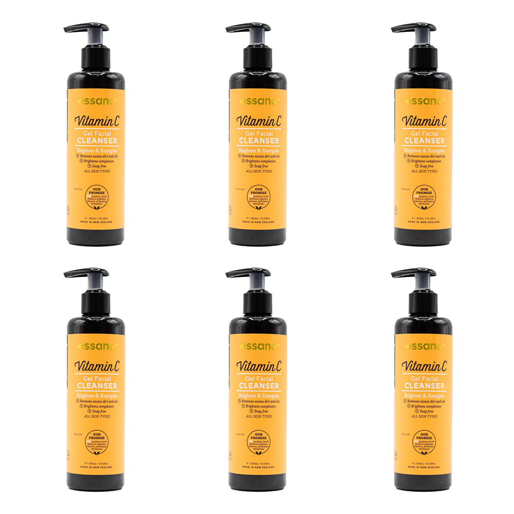 6PK Essano Gel Facial Cleanser Vitamin C Brighten & Energise 300ml