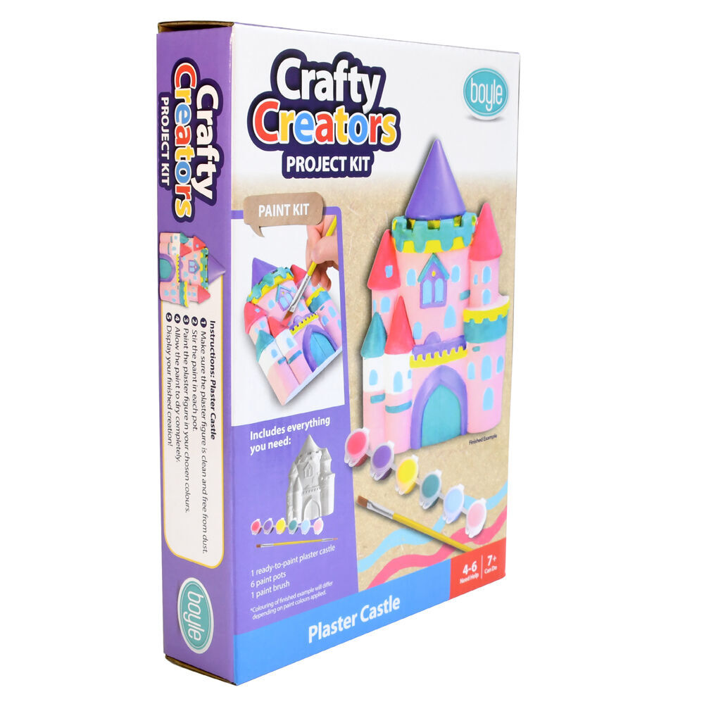 3PK Boyle Crafty Creators Plaster Castle Paint Kit Kids DIY Craft 7y+