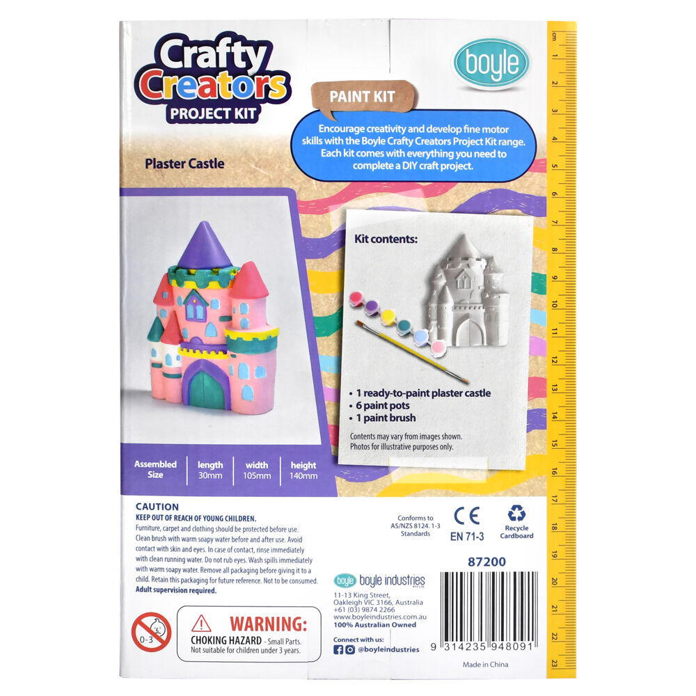 3PK Boyle Crafty Creators Plaster Castle Paint Kit Kids DIY Craft 7y+