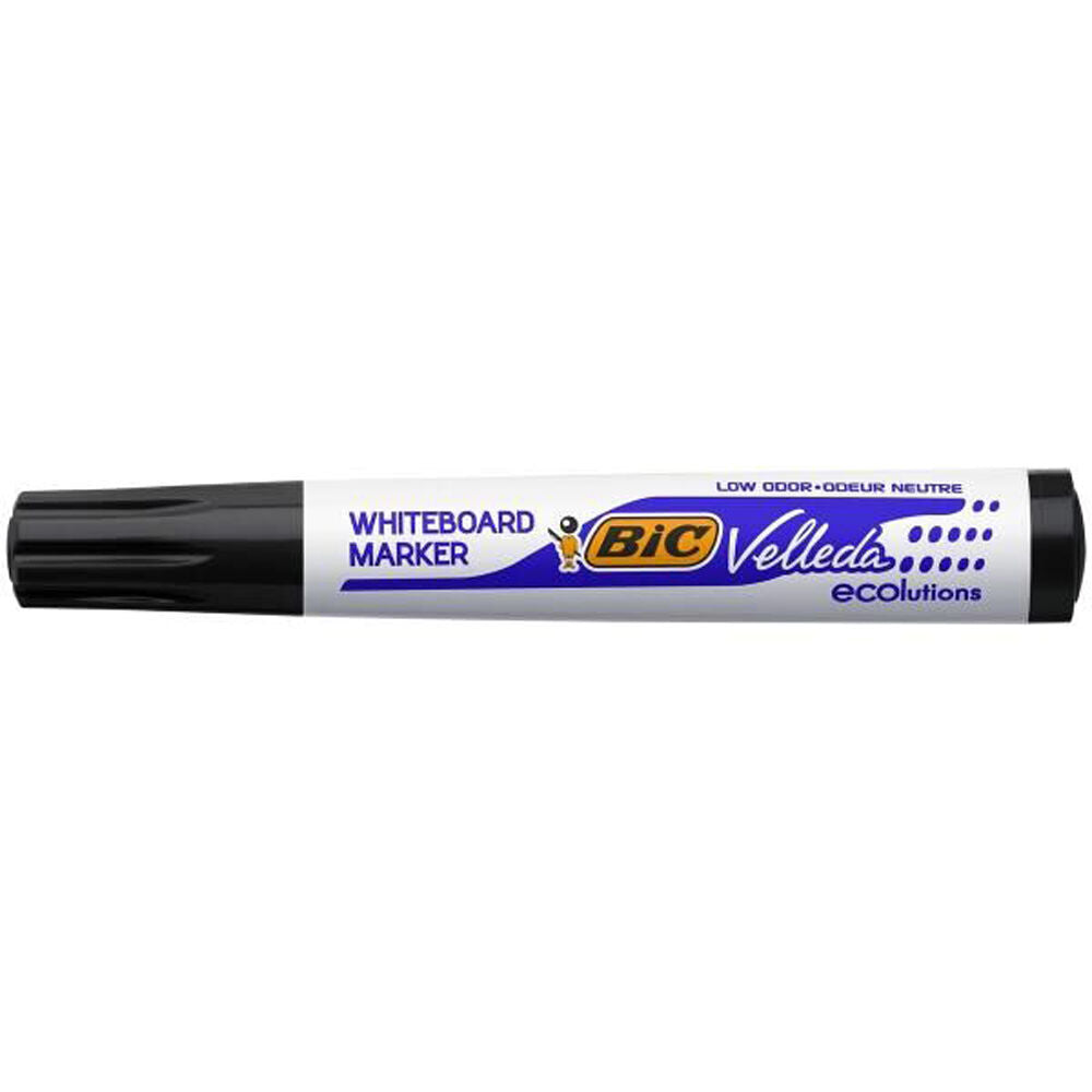12PK BIC Velleda ECO BL1 Whiteboard Marker Pen School/Office Stationery Black
