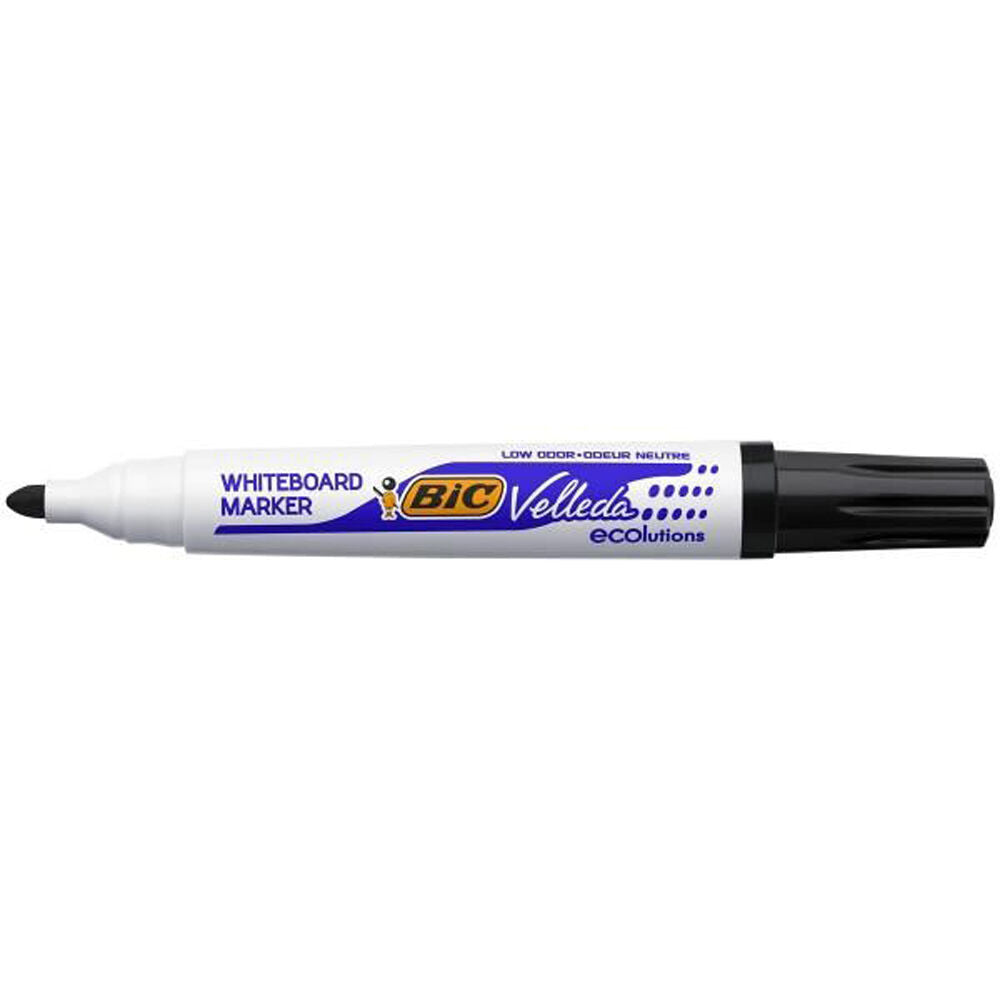 12PK BIC Velleda ECO BL1 Whiteboard Marker Pen School/Office Stationery Black