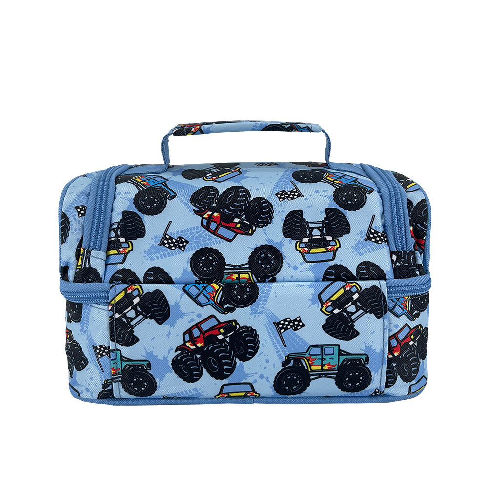 Sachi Style 235 Insulated Double Decker Lunch Bag 25.5x17x14cm Monster Trucks