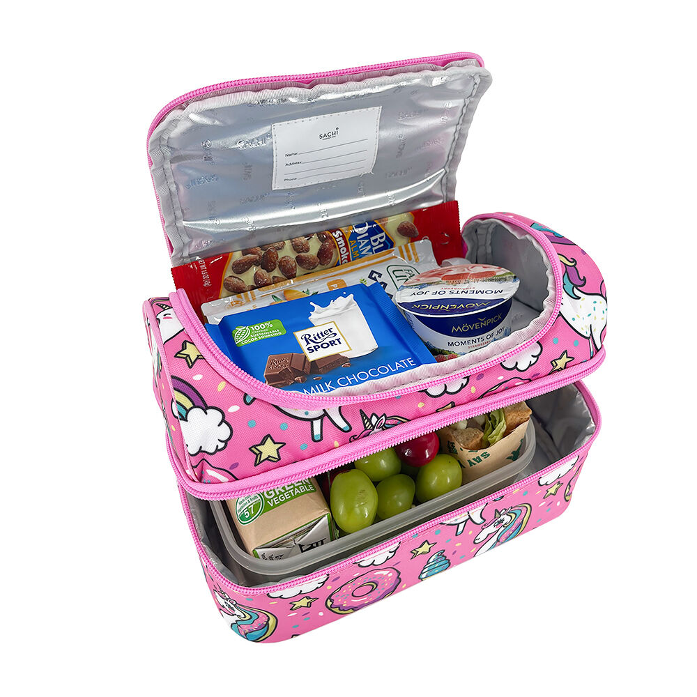 Sachi Style 235 Insulated Double Decker Lunch Bag 25.5x17x14cm Unicorns