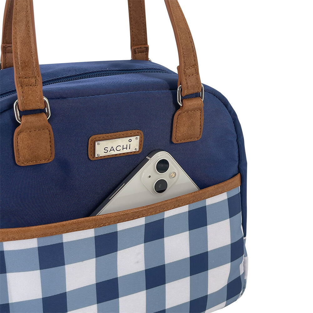 Sachi Style 237 Insulated Patterned Cali Lunch Bag 24.5x14.5x22.5cm Indigo